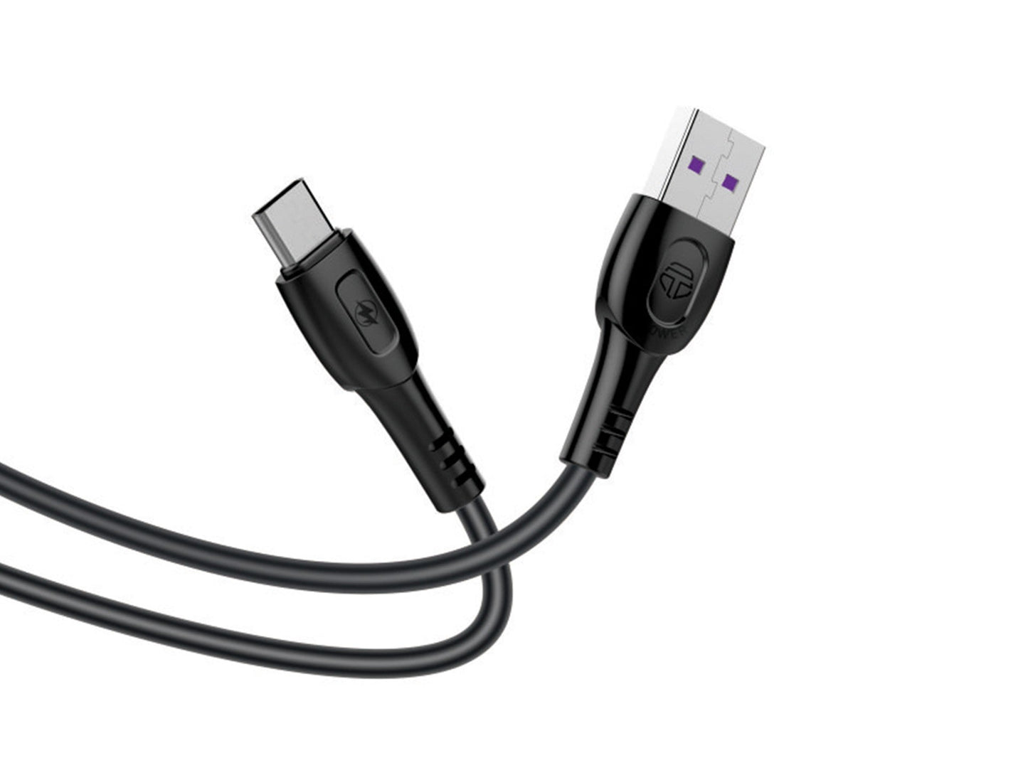 Techancy Cabo De Dados De Carregamento Super-Rápido 6A Preto TB1729, Porta Usb-Tipo-C, 1 M De Comprimento, Carregamento Rápido