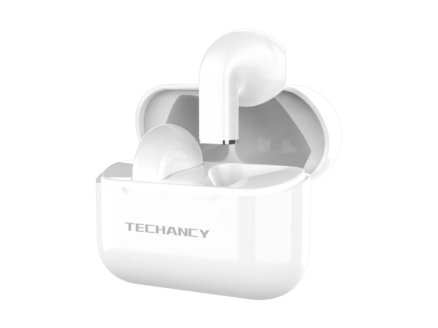 Techancy Auriculares TWS KP2713 Bluetooth 5.4 true wireless USB-C 4h de autonomia ligação estável 9m cor branca