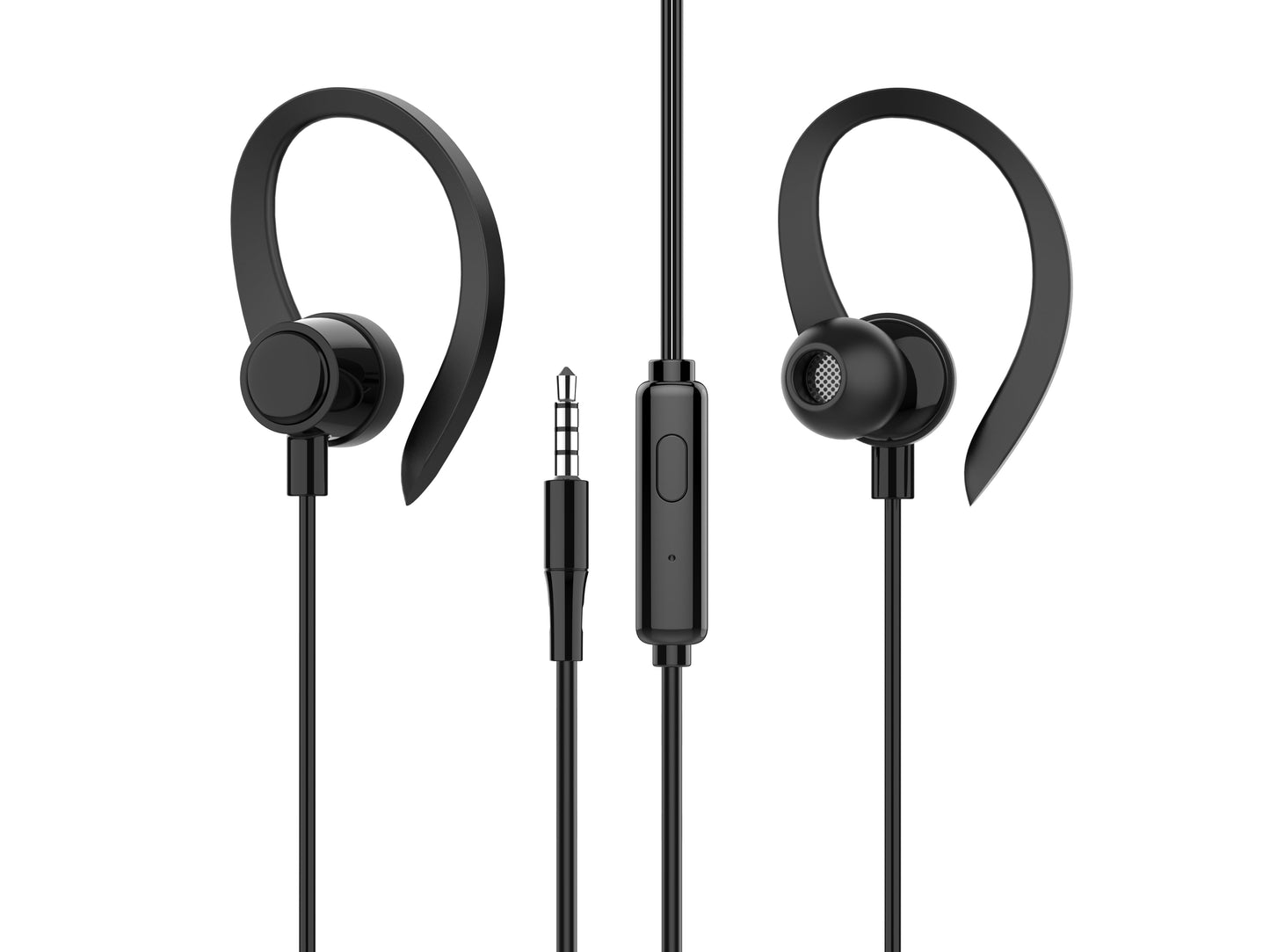 Techancy Auriculares stereo 3.5MM TD8058 cabo 1.2M com microfone confortavel som alta fidelidade Preto