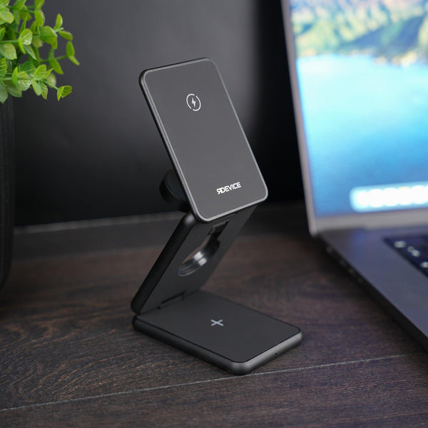 MagStand™ Mini – Carregador Magnético 15W com Suporte Dobrável